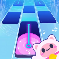 Piastrelle per pianoforte con gatti: giochi di ritmo